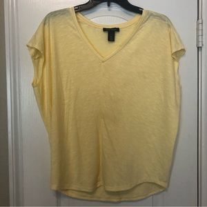 White House, Black Market yellow V-neck tee. Size S. Great condition.
